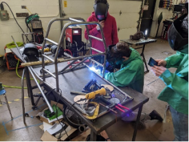 IEEVC students building their vehicle.