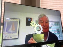 Dick Gilchrist holding his trophy.